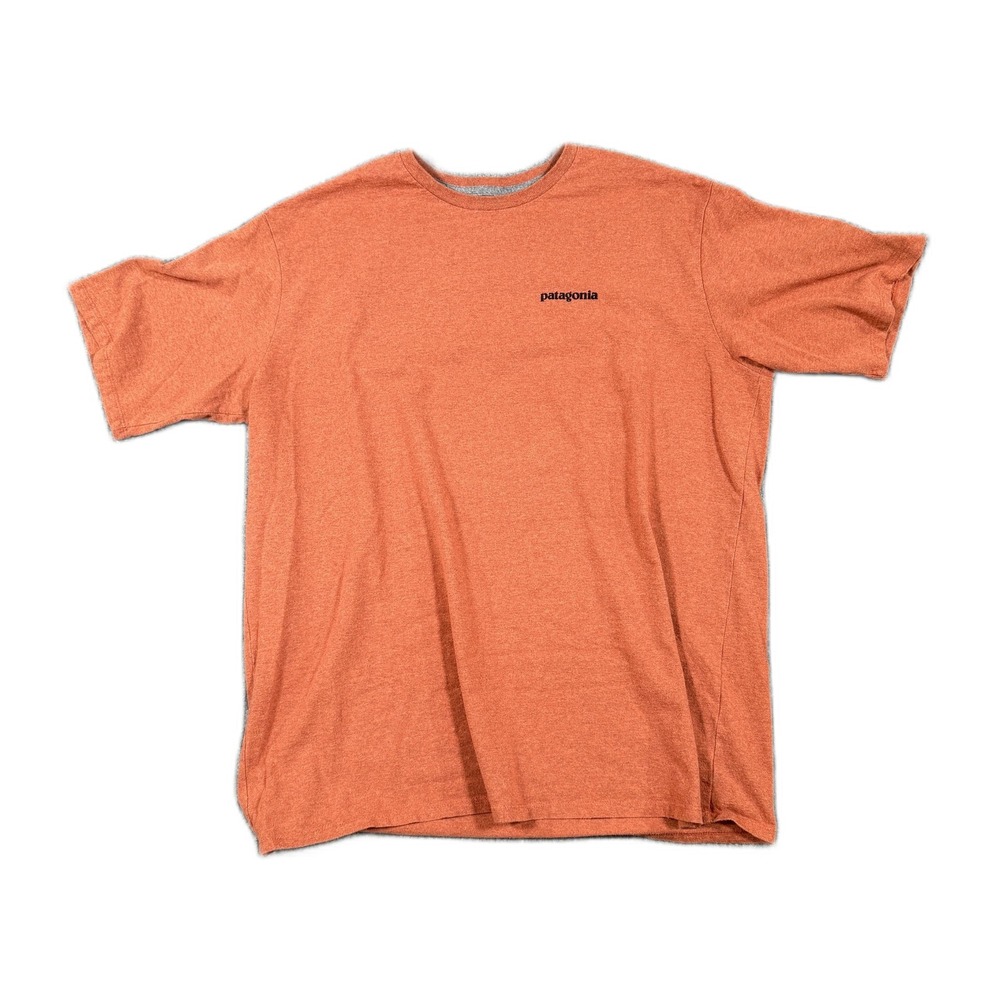 Patagonia Responsibili-Tee Mens Large Orange Heather Graphic T-Shirt Logo L